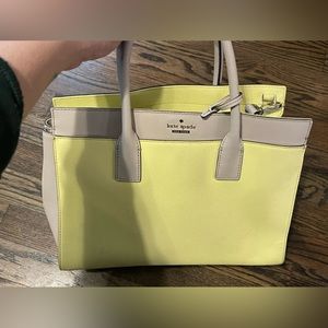 Yellow and tan Kate Spade purse